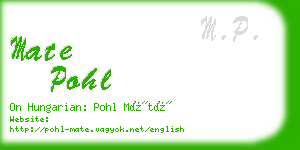 mate pohl business card